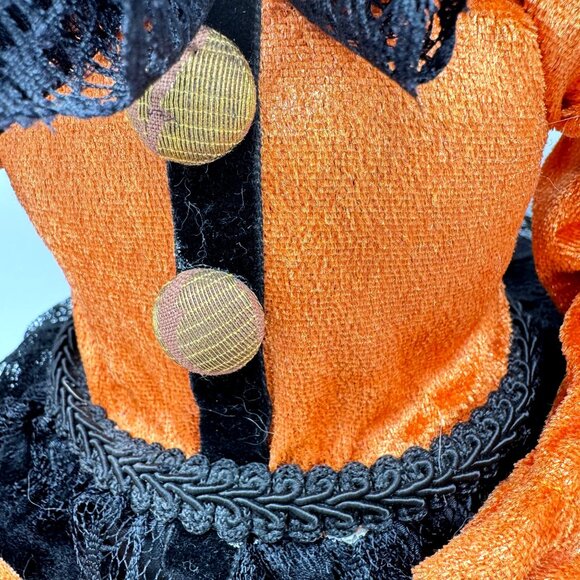 Pumpkin Head Halloween Doll 24" Orange Black - Picture 14 of 15